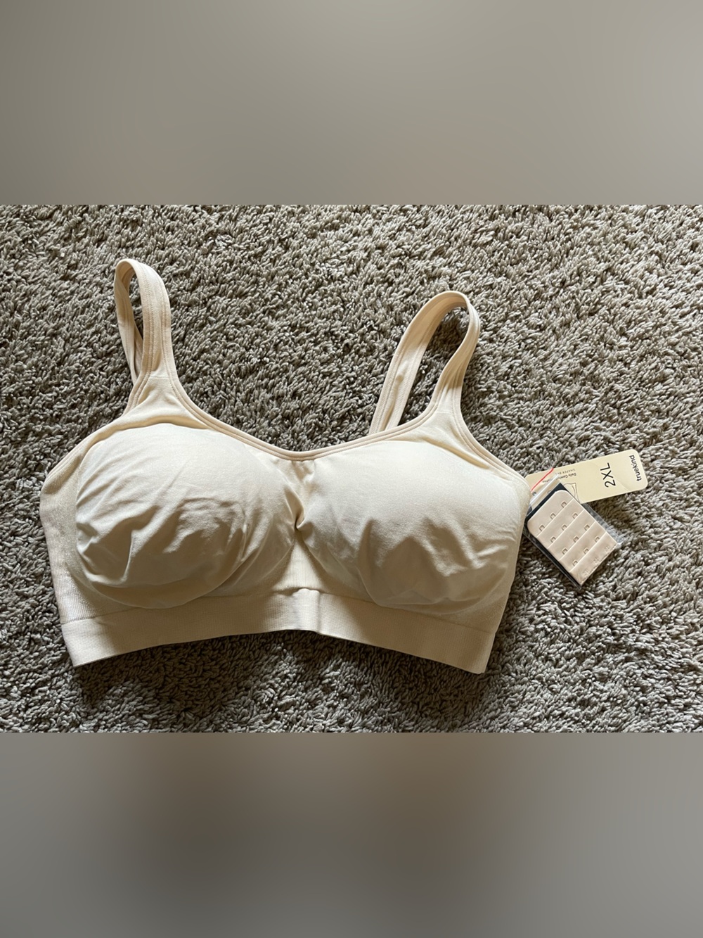 Truekind 2XL Daily Comfort Wireless Shaper Bra NWT Nude Back Extender
